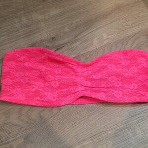 Victoria's Secret Large bright neon lace Pink Bralette Bandeau bra